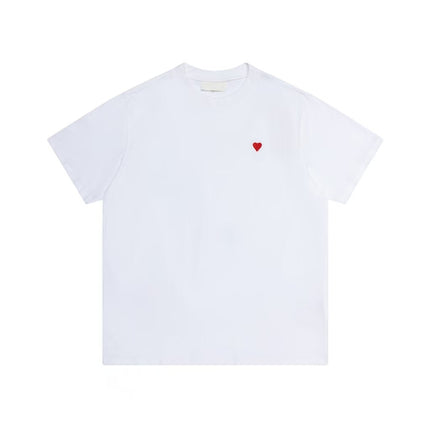 Cross-Border Am* Short-Sleeved Pure Cotton Embroidered Round Neck T-Shirt Summer Casual Loose Couple Wear Star Same Style Drop Shipping