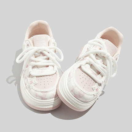 Beier Sweet White Sneakers for Women 2026 Spring New Versatile Fashionable Casual Thick-Soled High-Value Student Sneakers