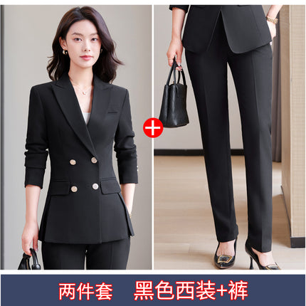 Professional Suit suit Women's Small Spring and Autumn New Long Sleeve Fashion Casual Goddess Fan OL Commuter Suit Pants