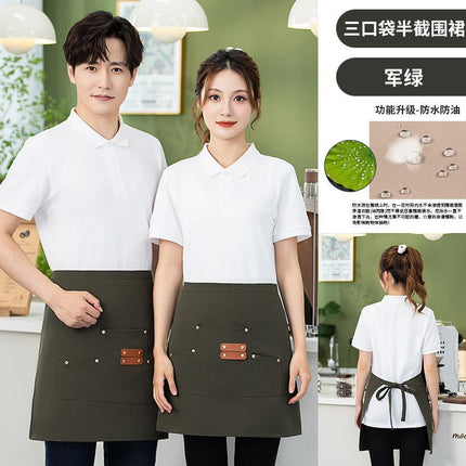 Mengniu Internet Celebrity Cross-Border Waterproof and Oil-Proof Canvas Suspenders Catering Kitchen Home Work Apron Custom Logo Printing