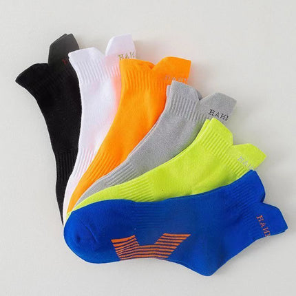 Men's and Women's Pure Cotton Mid-length Professional Sports Socks Mid-tube Deodorant Sweat-absorbent Breathable Thick Men's Sports Running Socks