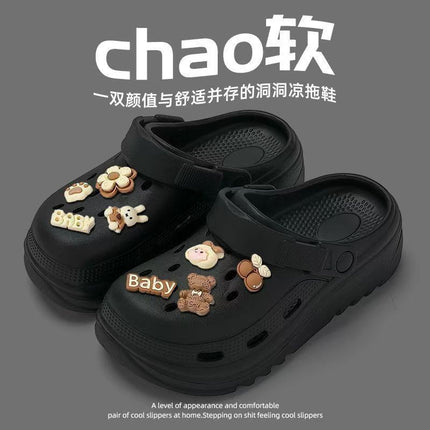 25 New Styles of Croc Shoes for Women, Summer Casual Fashion, Thick Soles for Going Out, Versatile, Non-Slip, Comfortable and Breathable, Men's Wholesale Cartoon