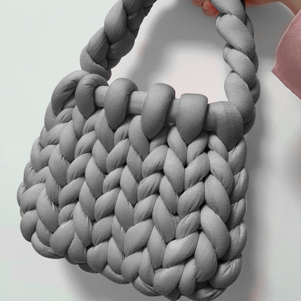 Core-Filled Cotton Icelandic Wool Hand-Woven Bag Cat Nest Pillow Hand Bag Autumn and Winter Extra Thick Handbag Material Bag