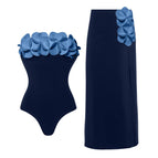 Blue tube top suit / S