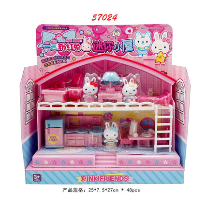 One-word pink rabbit kitchen refrigerator cake dessert shop girl simulation play house toys wholesale mini notebook