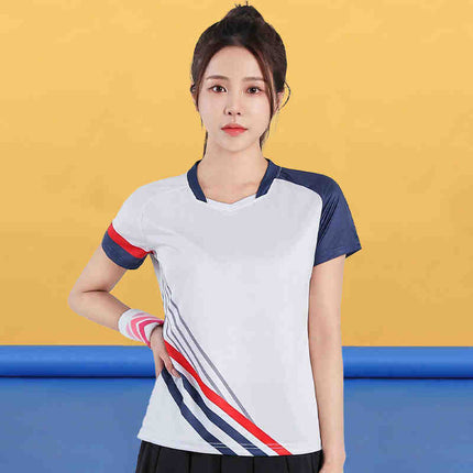 Badminton Clothing Top Men's Short-sleeved Quick-drying Women's Air Volleyball Competition Clothing Training Table Tennis Team Clothing Printing Summer