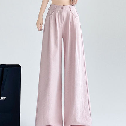 Cool Summer Thin Drapey Ice-Cold Suit Wide-Leg Pants for Women Straight Loose Floor-Length Pants Yamamoto Pants