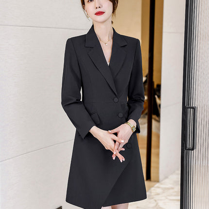 High-end gray professional dress autumn temperament jewelry store work clothes hotel front desk work clothes reception formal wear