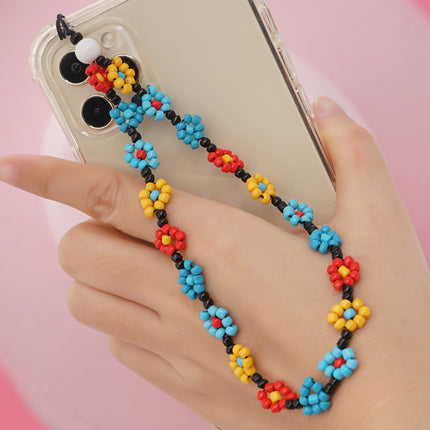 Factory direct supply handmade beaded mobile phone lanyard bluetooth speaker lanyard flashlight fan selfie stick U disk sling