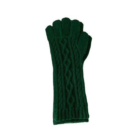 Korean-style Arctic Fleece Braid Solid Color Finger Warm Thickened Student Couple Riding Gloves Winter Cold Protection
