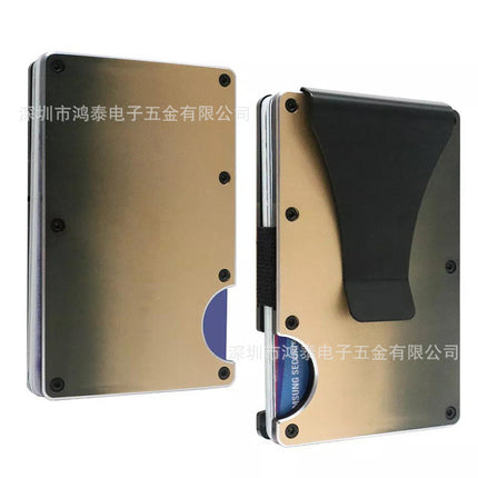 Cross-Border Aluminum Alloy Card Holder Rfid Anti-Theft Metal Wallet Men's Ultra-Thin Credit Card Holder Normcore Card Holder