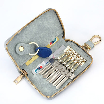 Vintage Simple Zipper Key Bag Men's Waist Hanging Multifunctional Household Small Bag Large Capacity Car Women's Key Bag