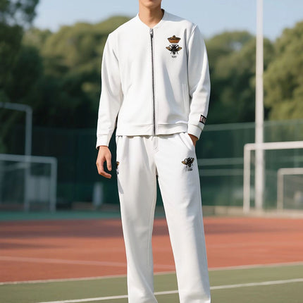European Men's Casual Sports Suit with Little Bee Embroidery Autumn Sweatshirt Sports Suit