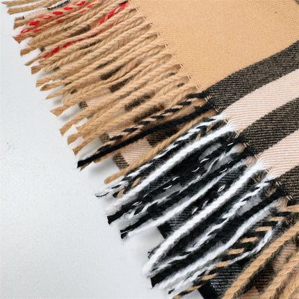 Autumn and winter European and American classic plaid pattern all-match fashion simple wool thick warm extended scarf shawl