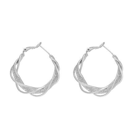 European and American New Full Diamond Circle Earrings Niche Light Luxury Design Sense Earrings Female Temperament Exaggerated Circle Fashion Earrings