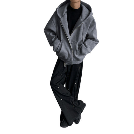 In Stock! 24 Autumn and Winter Thickeneded Normcore Korean Style Lazy Wide Version Woolen Jacket Windbreaker Jacket Jk83-P135