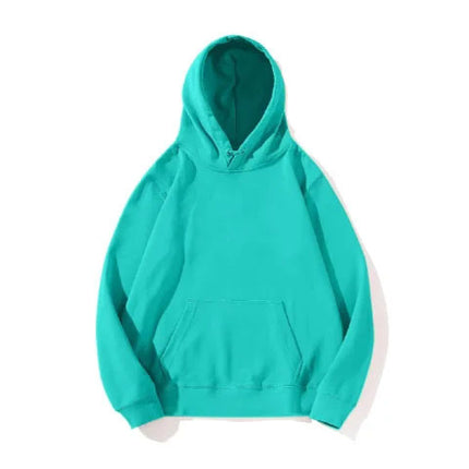 2026 New Solid Color Pullover 100% Pure Cotton 280g Terry Cloth Drop Shoulder Loose Fit Hooded Sweatshirt Couple Hoodie