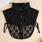 Black stand collar lace