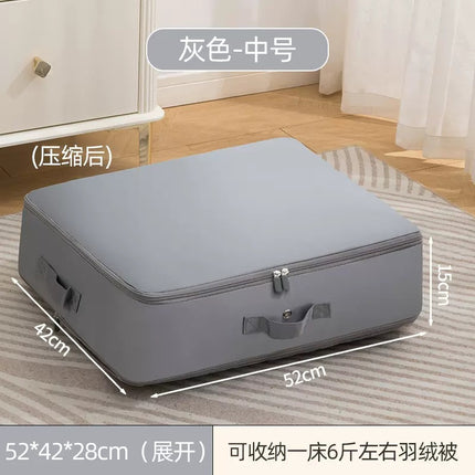 Quilt Storage Bag, Vacuum Compression Bag for Wardrobe, Holds down Jackets, Quilts, Clothes, No Need for Air Extraction, Large Capacity