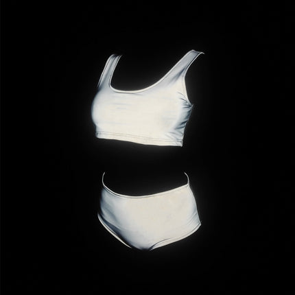 New Zebra Pattern Colorful Reflective Split Swimsuit European and American Women's High Waist Pants bikini Swimsuit Laser bikini