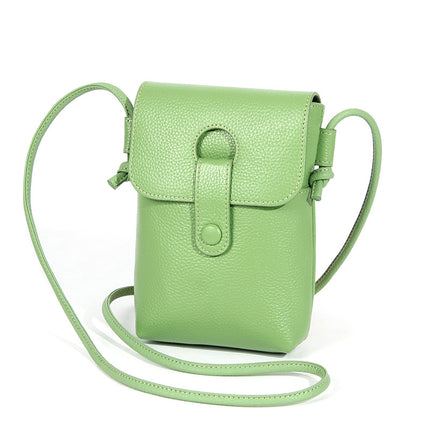 Genuine Leather Mobile Phone Bag for Women Cross-Body, High-End Fashion, First-Layer Cowhide Shoulder Bag, Lightweight Mobile Phone Bag, Simple Export