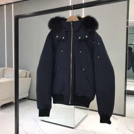 Palm Moose # 02 Scissors down Jacket Men Fox Fur Hooded Bomber down Jacke