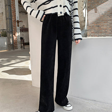 Chenille Thickened Floor Trousers Autumn and Winter High Waist Draped Corduroy Wide Leg Pants 100.00kg Knitted Pants Loose