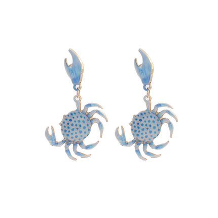 ZA European and American big brand exaggerated crab multi-layer earrings cute light luxury niche summer beach wind earrings ladies fashion