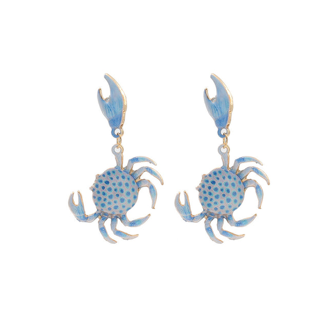 ZA European and American big brand exaggerated crab multi-layer earrings cute light luxury niche summer beach wind earrings ladies fashion