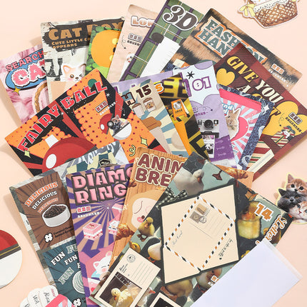 Xinmo Creative Fun Full Set Pet Sticky Notes Journal Drawing Materials DIY Gift Vintage Sticker Set