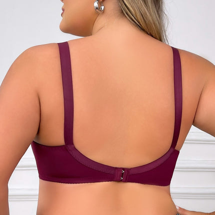 A cross-border new European and American ultra-thin double-breasted steel ring lace underwear adjustable plus size bra bra bra