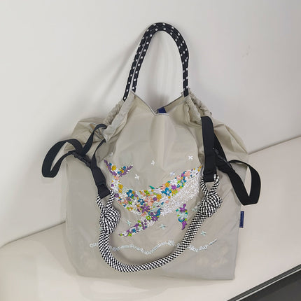 New Canvas Bag Embroidered Shopping Bag Tote Bag Large Capacity Bag Women's Handbag Crossbody Bag