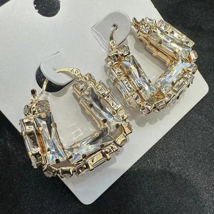 Cross-border European and American Earrings Niche Design Sense New Earrings Hong Kong Style Retro Ear Buckle Elegant Niche Exaggerated Earrings