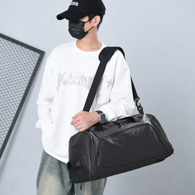 Fitness Bag with Dry and Wet Separation, Independent Shoe Compartment, Portable Sports Training Bag, Large Capacity, Multifunctional Shoulder Travel Bag