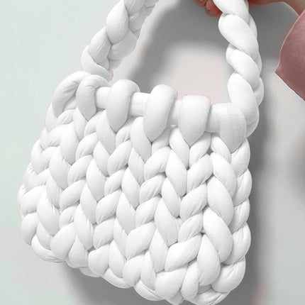 Core-Filled Cotton Icelandic Wool Hand-Woven Bag Cat Nest Pillow Hand Bag Autumn and Winter Extra Thick Handbag Material Bag