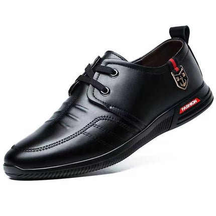 2024 new Joker men's leather shoes soft soft bottom business casual bean shoes work security dad shoes wholesale