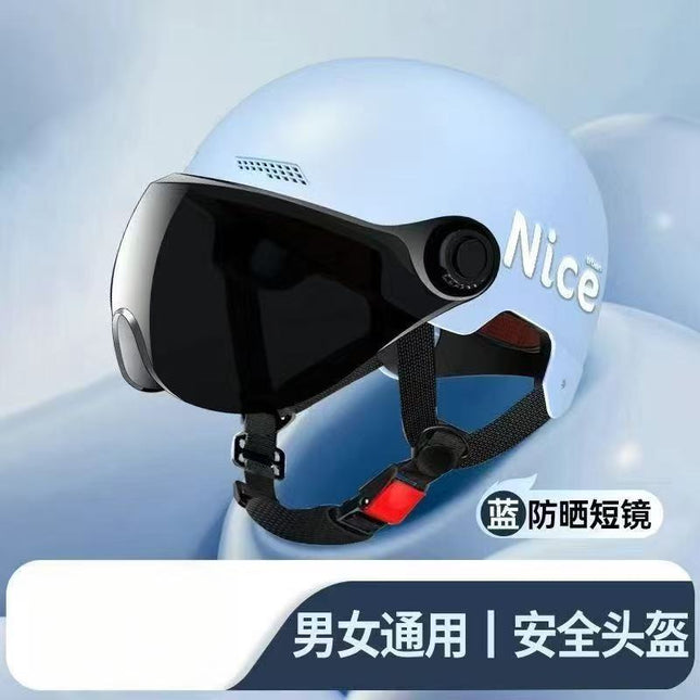 New National Standard 3C Certified Electric Vehicle Helmet for Men, Summer, Women's Battery Motorcycle Half Helmet, Lightweight Anti-Collision Helmet