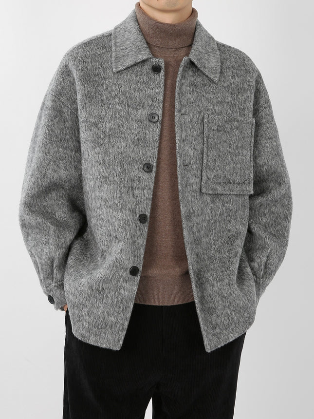 High Luxury Series Autumn and Winter Lazy Casual Light Mature Warm Jacket Coat Double-Sided Wool Wool Commuter Short Coat for Men