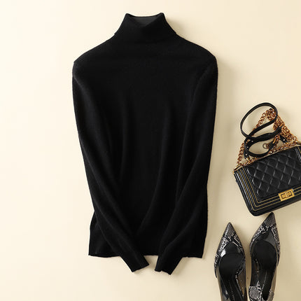 Woolen sweater women's 100 pure wool knitted bottoming shirt autumn and winter New turtleneck cashmere inner pullover sweater