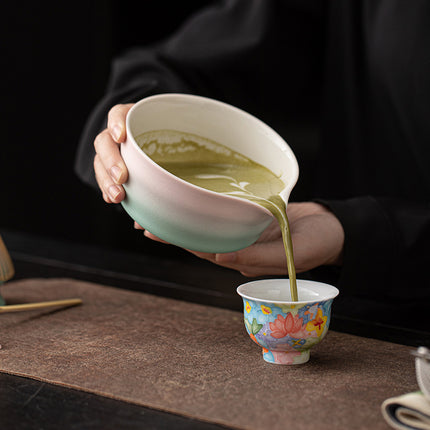 Japanese-Style Matcha Set with Gradient Ceramic Whisk, Tea Bowl, Whisk Holder, and Tea Brush