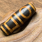 Xizang tooth yellow open dzi beads [14*40mm]