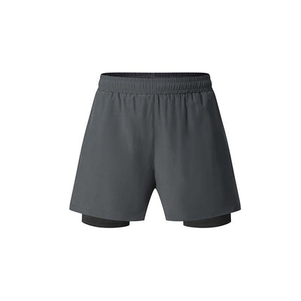 Summer Men's Sports Double-Layer Shorts Running Fitness High Elasticity Fast Dry Group Running Professional Marathon Three-Minute Pants Spot