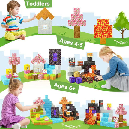 Cross-border My Magnetic Cube World Magnetic Suction Stone Building Blocks Children's Gift Educational Assembled Boy's Toy Interactive
