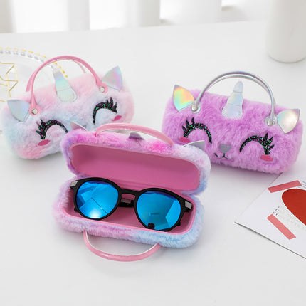 Spot Unicorn Cartoon Portable Anti-Stress Glasses Case Plush Folding Pen Bag Bag Children's Handbag Coin Purse