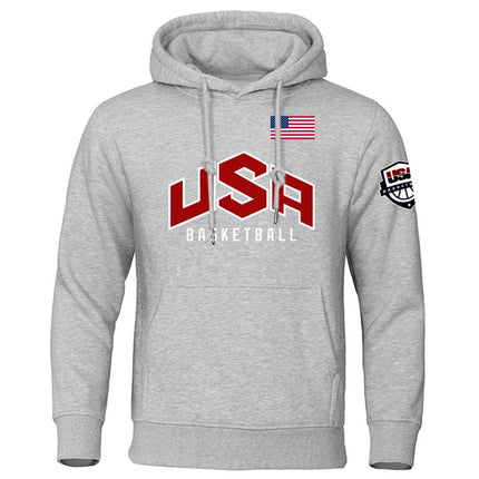 Usa Basketballer Printed Sports Sweatshirt Men Warm Full Sleeve