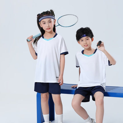 Football Uniform Set with Printed Numbers for Male and Female Students Badminton Training Uniforms Adult Game Team Uniforms Kindergarten Class Uniforms
