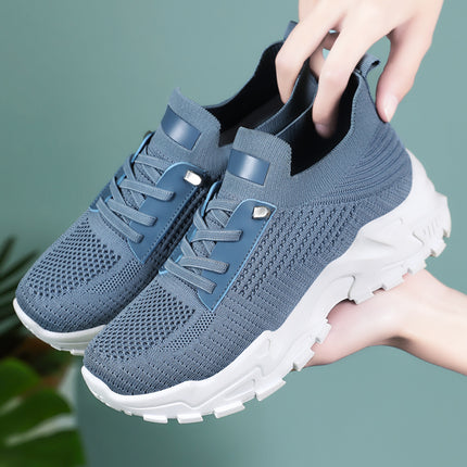 Summer Breathable Slip-On Women's Shoes, Cross-Border Mesh Soft-Soled Shoes for Middle-Aged and Elderly Mothers, Thick-Soled Comfortable Casual Sports Shoes