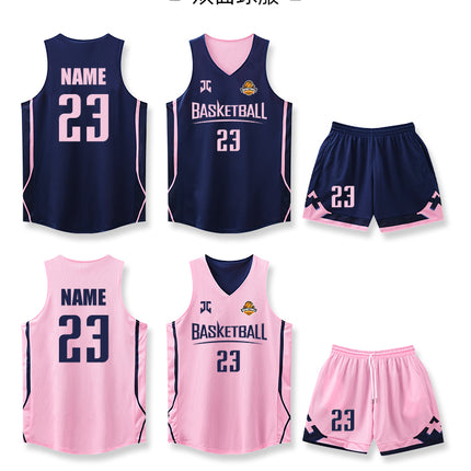 Double-Sided Basketball Uniform Suit Men's Printed Number Game Team Uniform Reversible American Jersey Adult Sports Training Uniform Vest