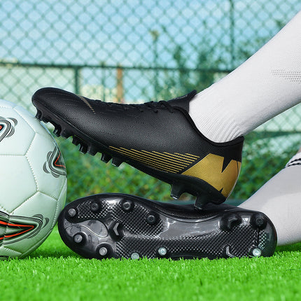 Factory direct low-top football shoes tf broken nail artificial lawn AG nail leather foot boys and girls youth training shoes