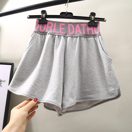 Women's Summer ins Trendy Students Thin Loose Wide Leg Casual Running Beach Hot Pants